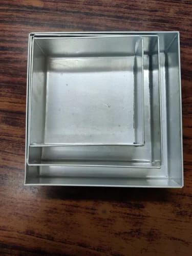 Square Cake Baking Mold Galvanized Set Of 3Pcs