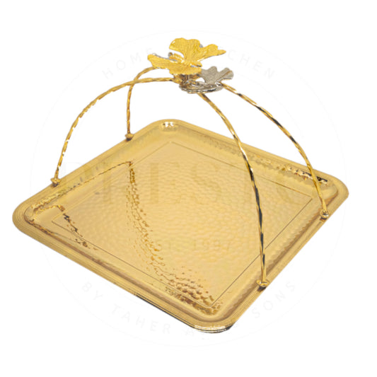 Butterfly handle golden basket for gift best quality