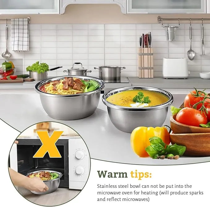 SUS304 Serving Bowls for Salad Rice Gravey