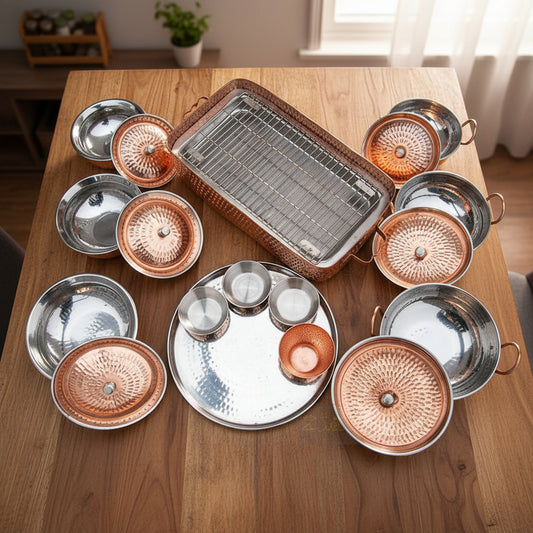 Serving copper handi inner outer stainless steel guaranteed for serving