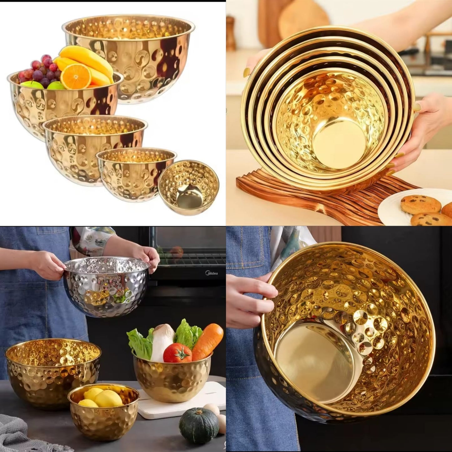 Stainless steel golden bowl