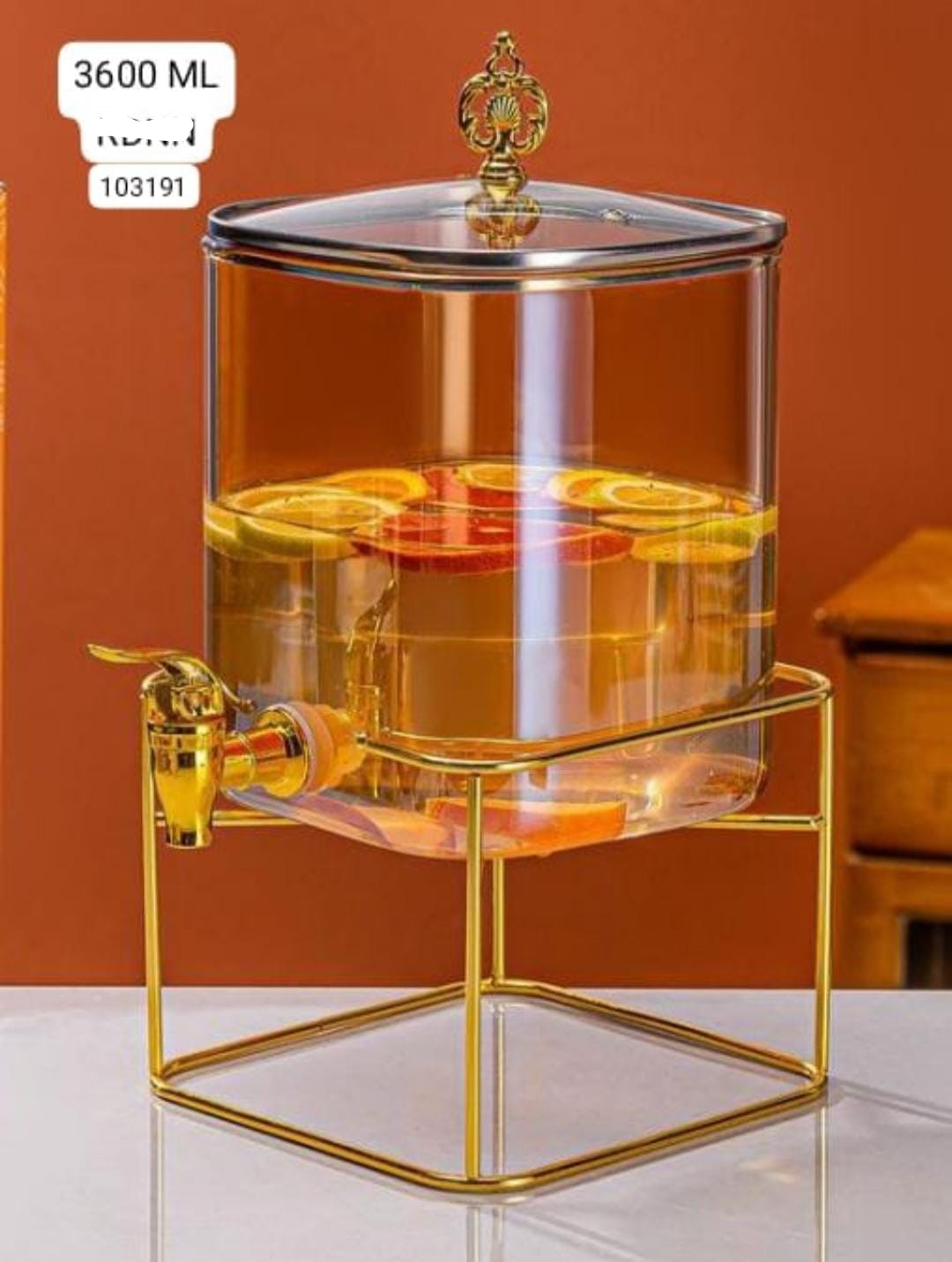 Water Dispenser Glass material Iron stand