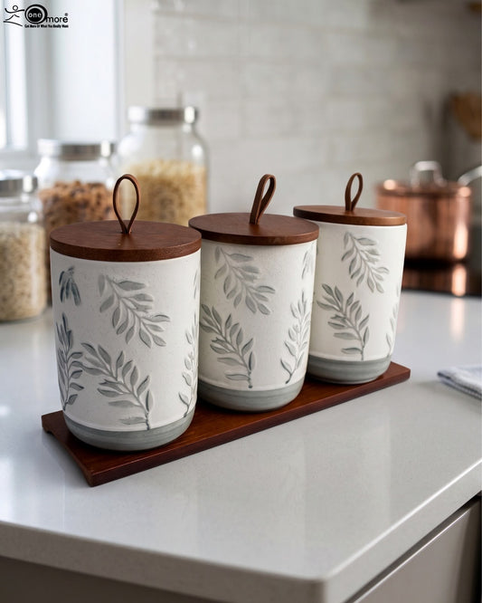 Ceramic Kitchen Canister Jar Set