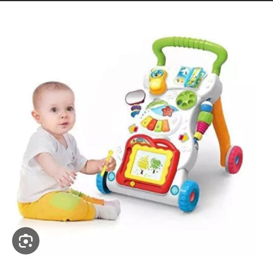 Huanger - Baby Stroller Sit-to-Stand Learning Walker, Educational Push Toys For Babies, Music and Lighting, Artboard, Baby Music Toys Set-Kids Educational Game Toys me