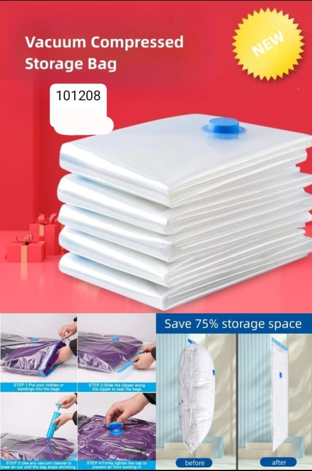 5pcs vaccum bag with pump