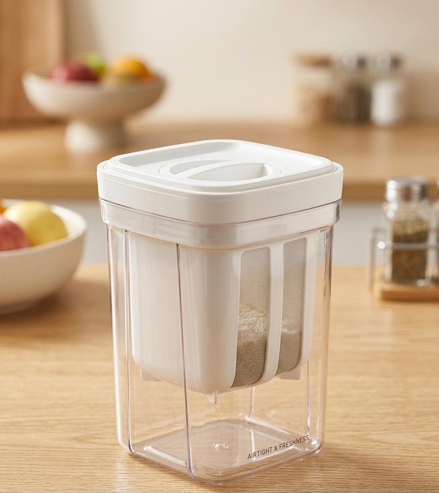 1100ml multi-purpose container acts as a Greek yogurt maker, hung curd strainer