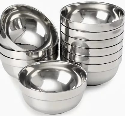 5pcs set of double-wall insulated stainless steel bowls for soup salad tea noodles etc