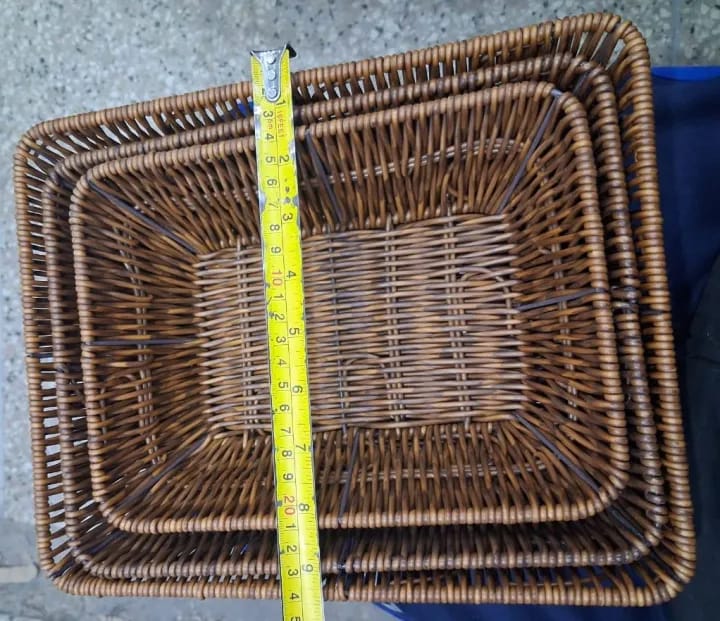 Rattan Basket - Hand-Woven Storage Basket Rattan Storage Tray Wicker Baskets Bread Fruit Food