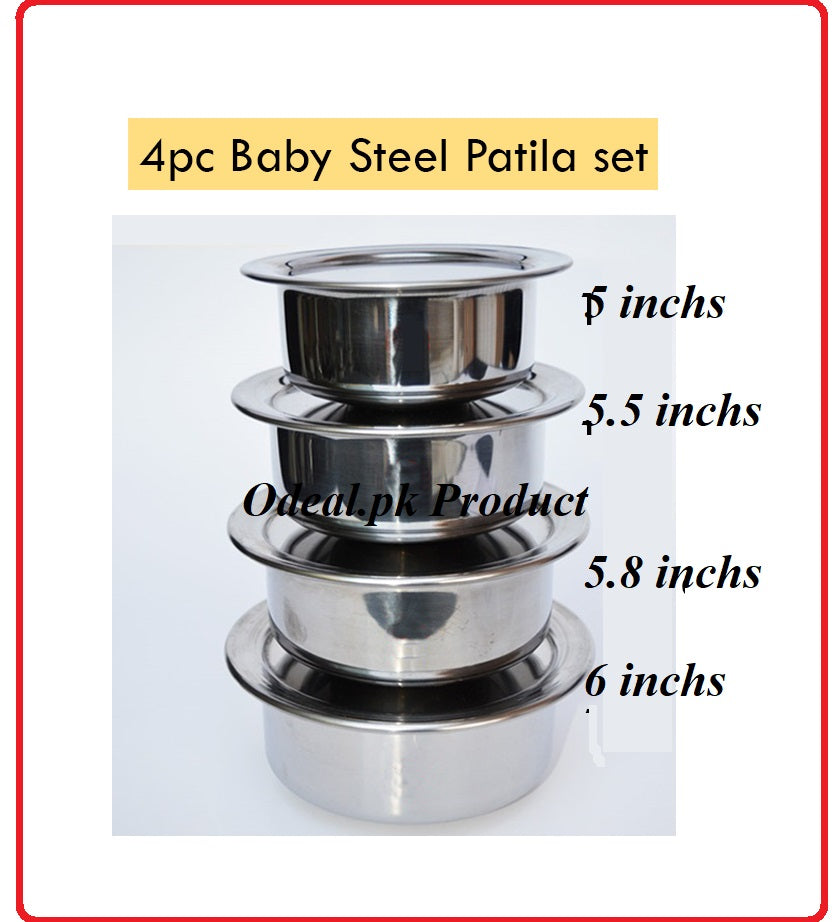 4pcs Stainless Steel Baby set water milk boiling