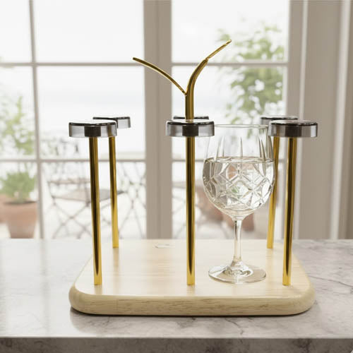 Fancy Glass stand wooden base premium quality rich quality unique design