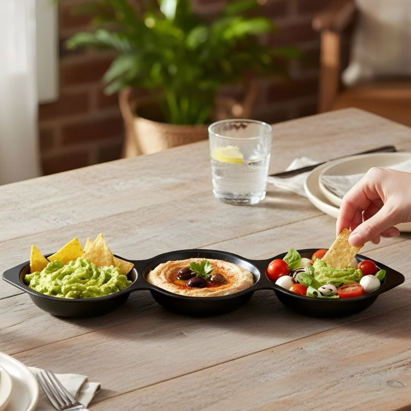 Malamine pickle 3 portion tray