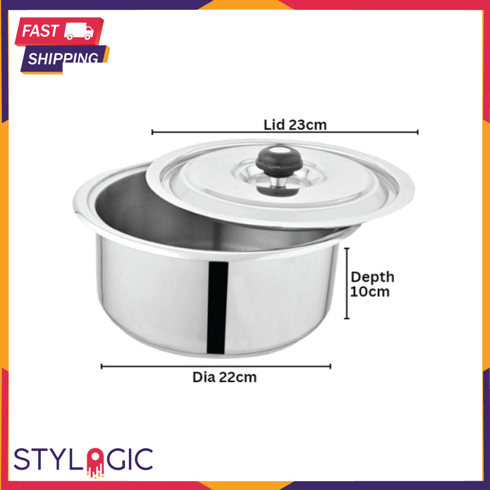 Set of Alpha Glory PLUS HEAVY Weight Cooking double base Stainless Steel casserole