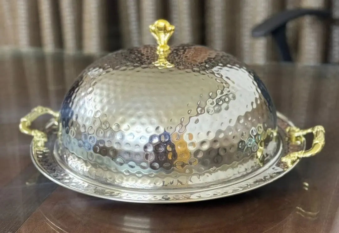 hshome.pk Bbq platter hammered stainless steel beautiful heavy - Hakimi Steel luxury serving dishes in pakistan karachi punjab serving platter tray plate mandi serving platter