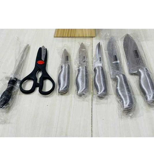 st7 pcs knife set with stand and box packing
