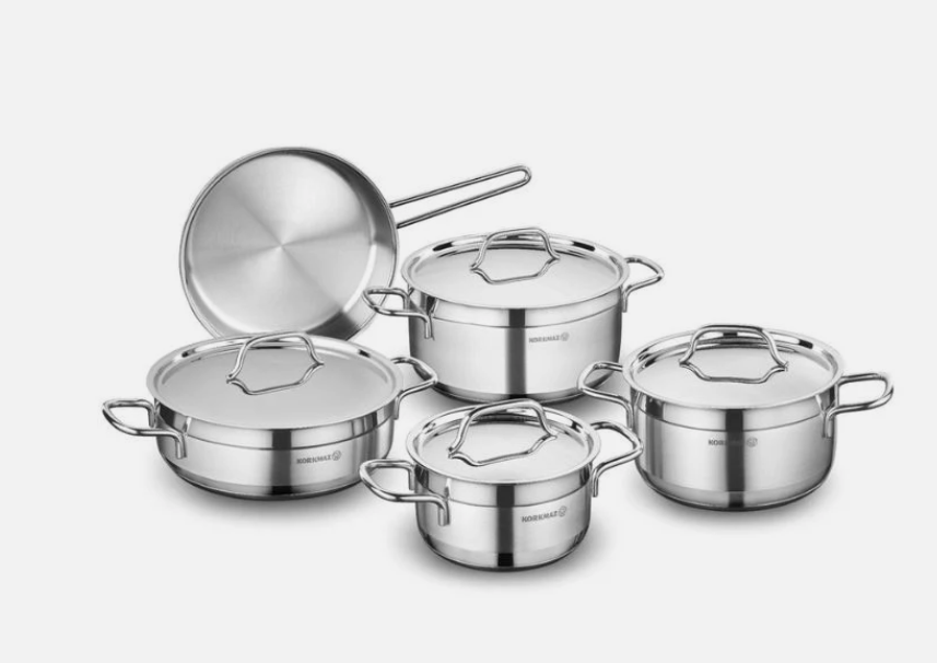 Korkmaz Turkish stainless steel cookware set of 9pcs