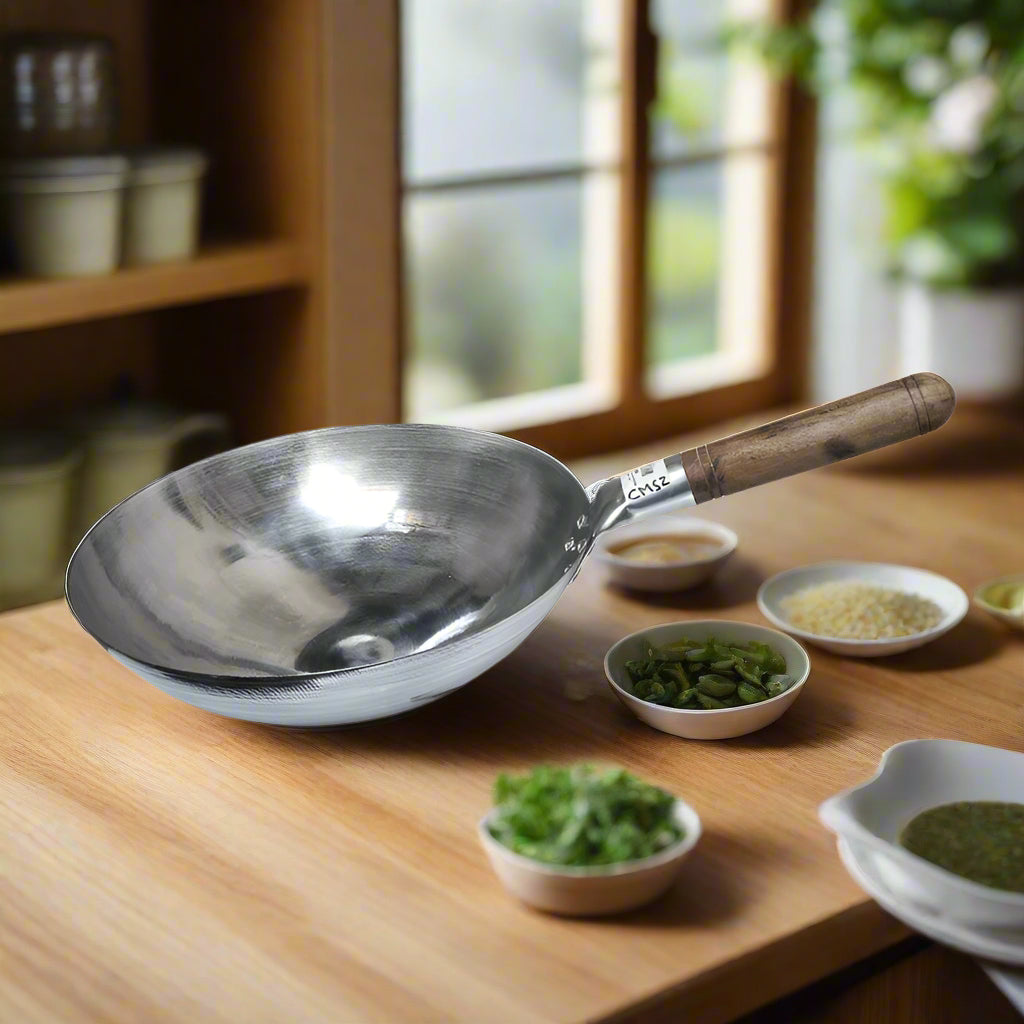 Chinese wok for chinese cuisine cooking