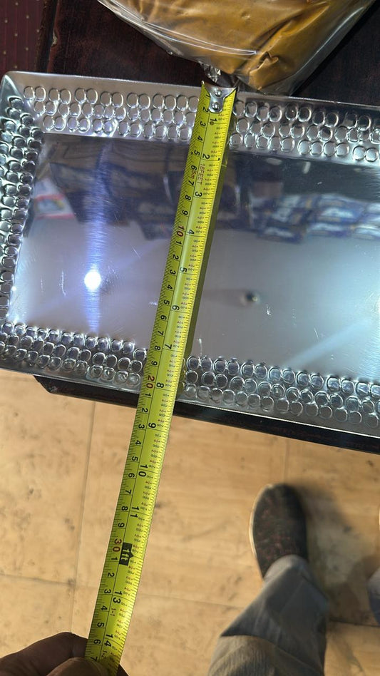 Bbq platter stainless steel heavy hammered design