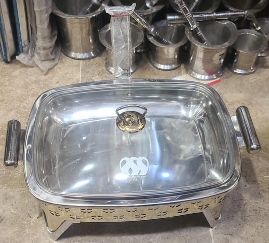 Stainless steel heavy chefing dish golden rich quality premium