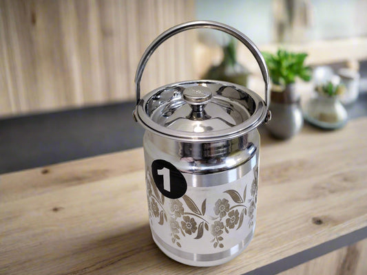 Stainless Steel Barni Container storage can baltu Hakimi Steel