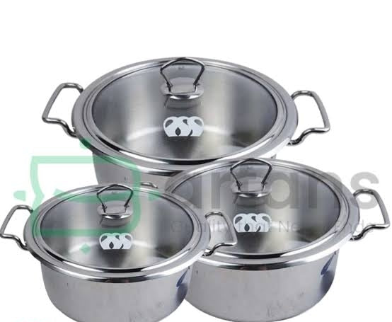 3 pcs Baby Set Alpha Stainless Steel Double Bottom