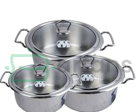 3 pcs Baby Set Alpha Stainless Steel Double Bottom