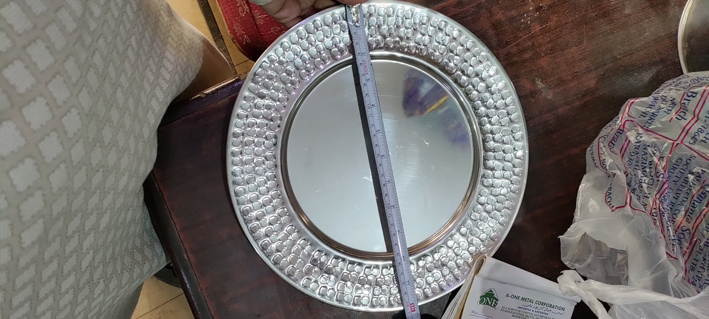 Steel hammered kunafa serving plate bbq plate mandi plate