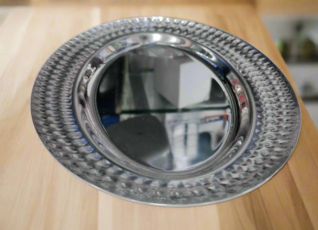 bbq plate tray platter stainless steel golden