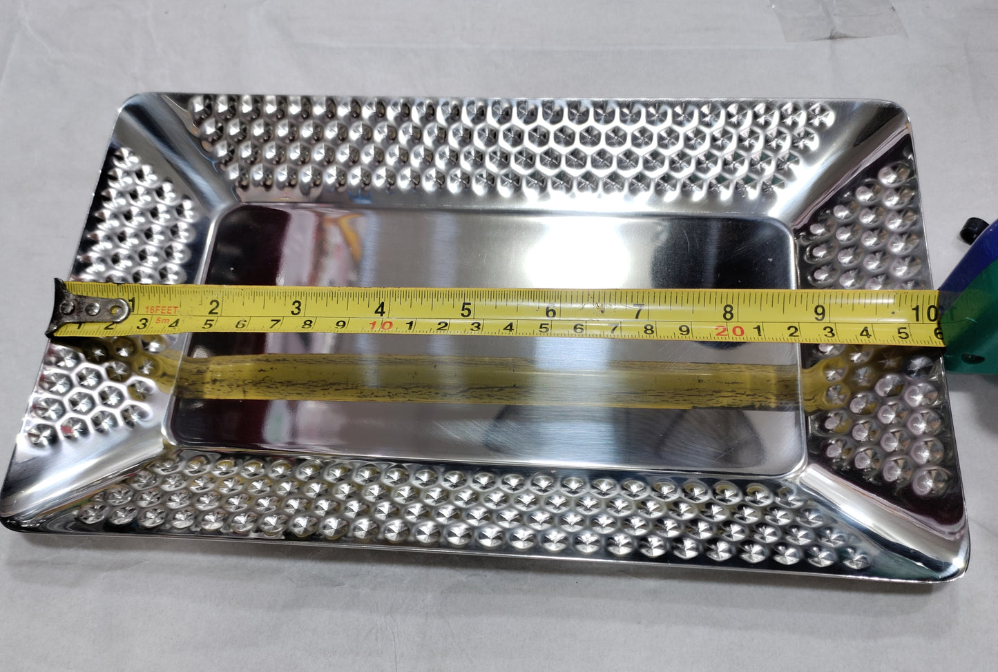 Rectangle Stainless Steel hammered bbq serving platter heavy new