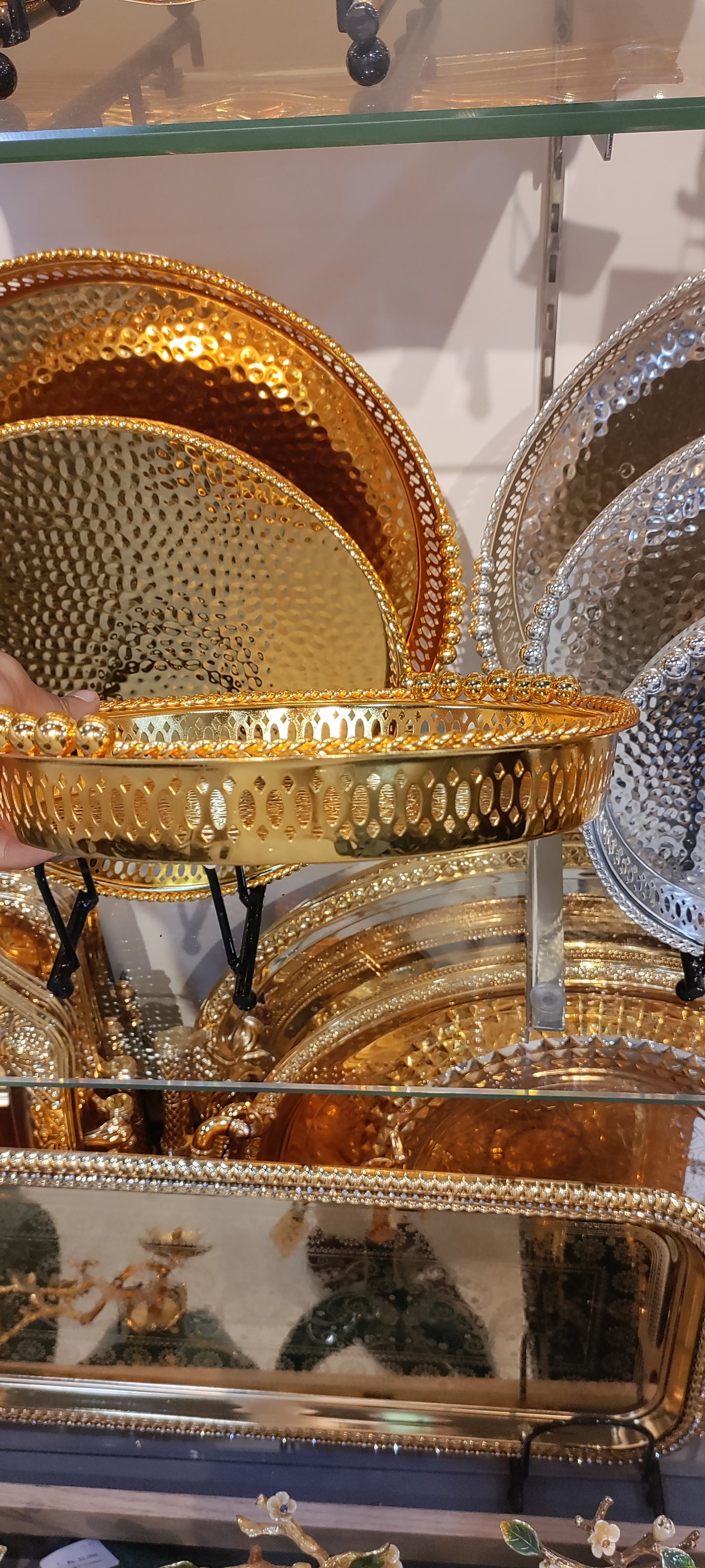 Luxury Golden and Silver Tray Set Thali Serving luxury rich
