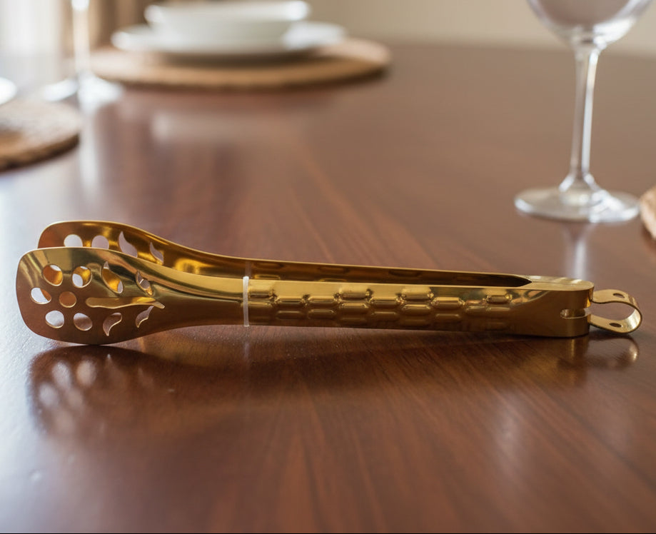 Tong Golden Colour Stainless steel heavy Serving chimta beautiful luxury