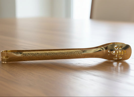 9 inch Tong Golden Colour Stainless steel heavy Serving chimta beautiful luxury
