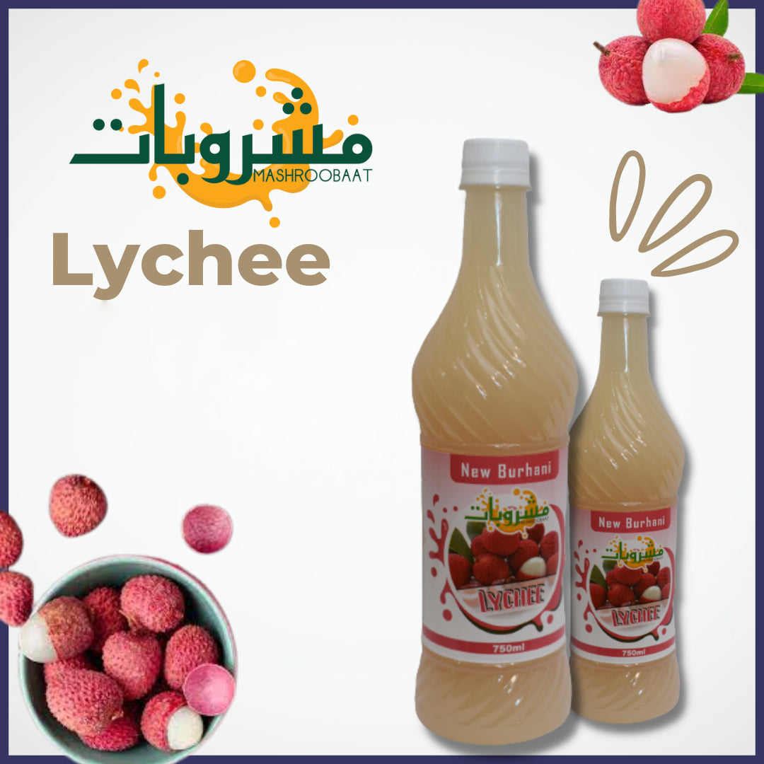 Pack of 2 LYCHEE Flavor Syrup sharbat