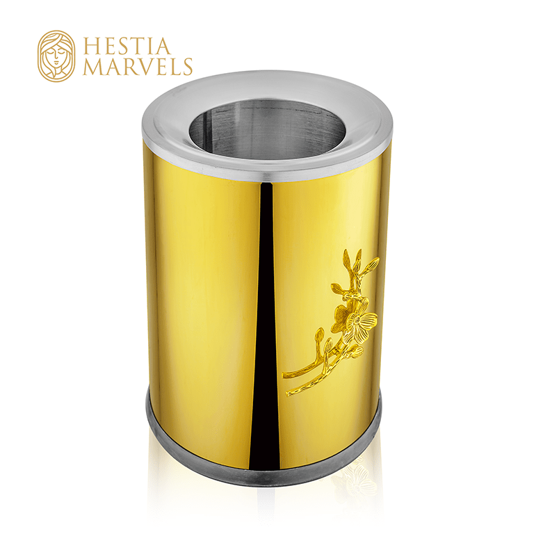 Golden luxury rich dustbin for office and home