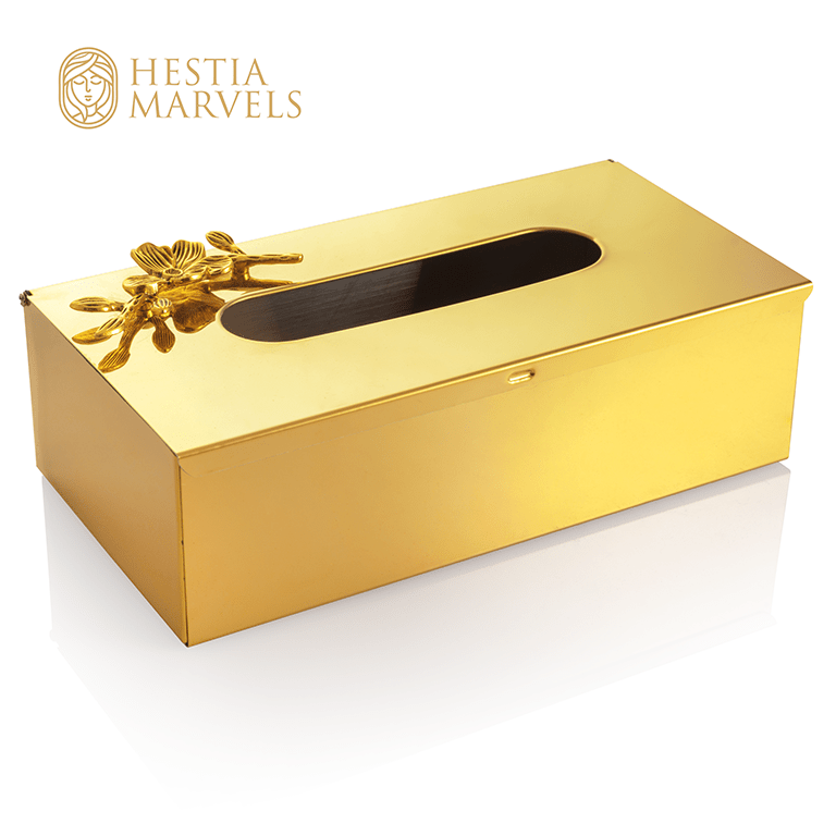Golden fancy tissue box beautiful design