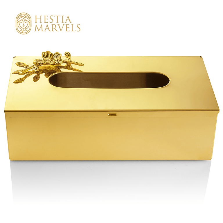 Golden fancy tissue box beautiful design