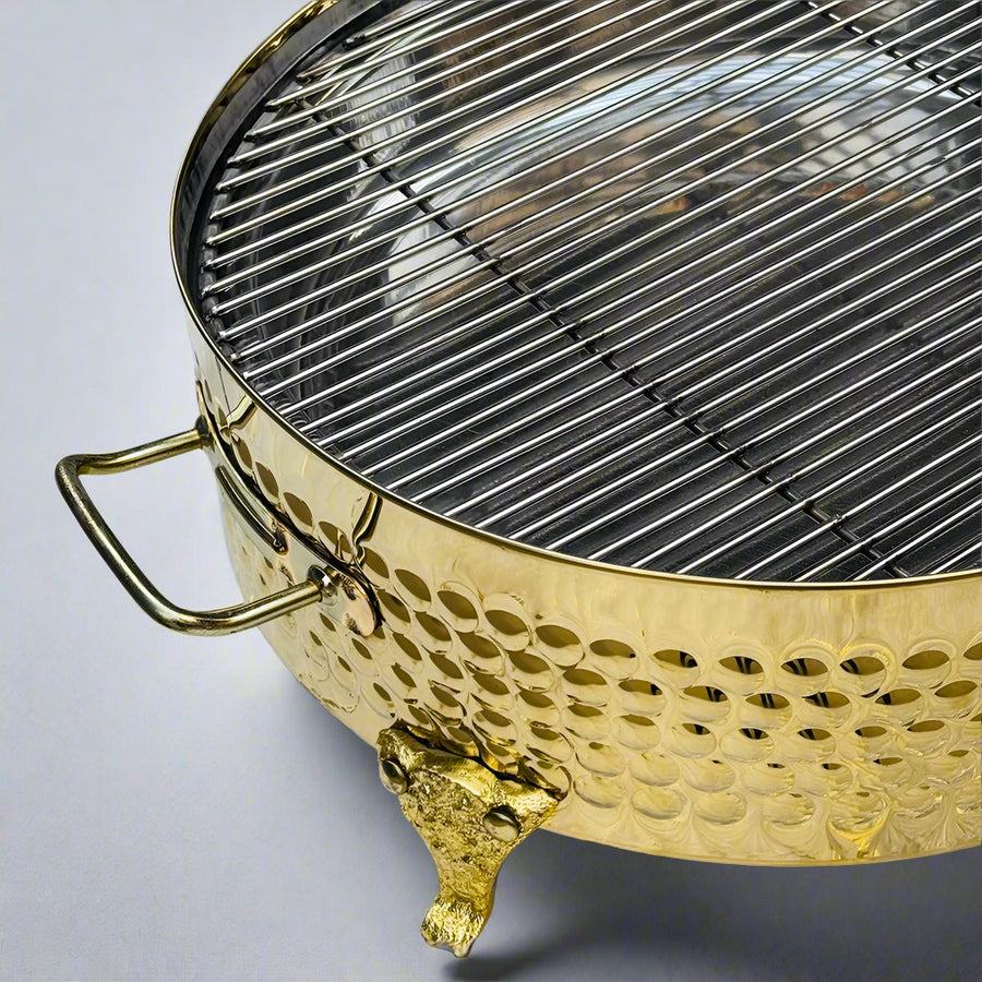 Stainless steel golden grill round beautiful