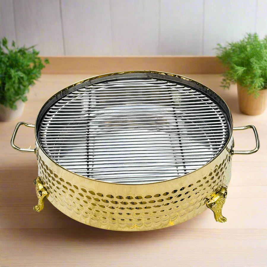 Stainless steel golden grill round beautiful
