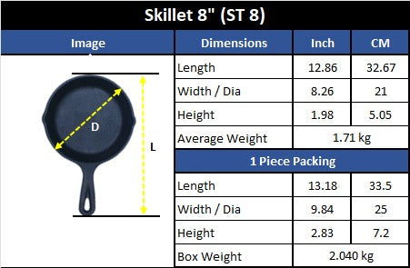 Cast iron frying pan slillet