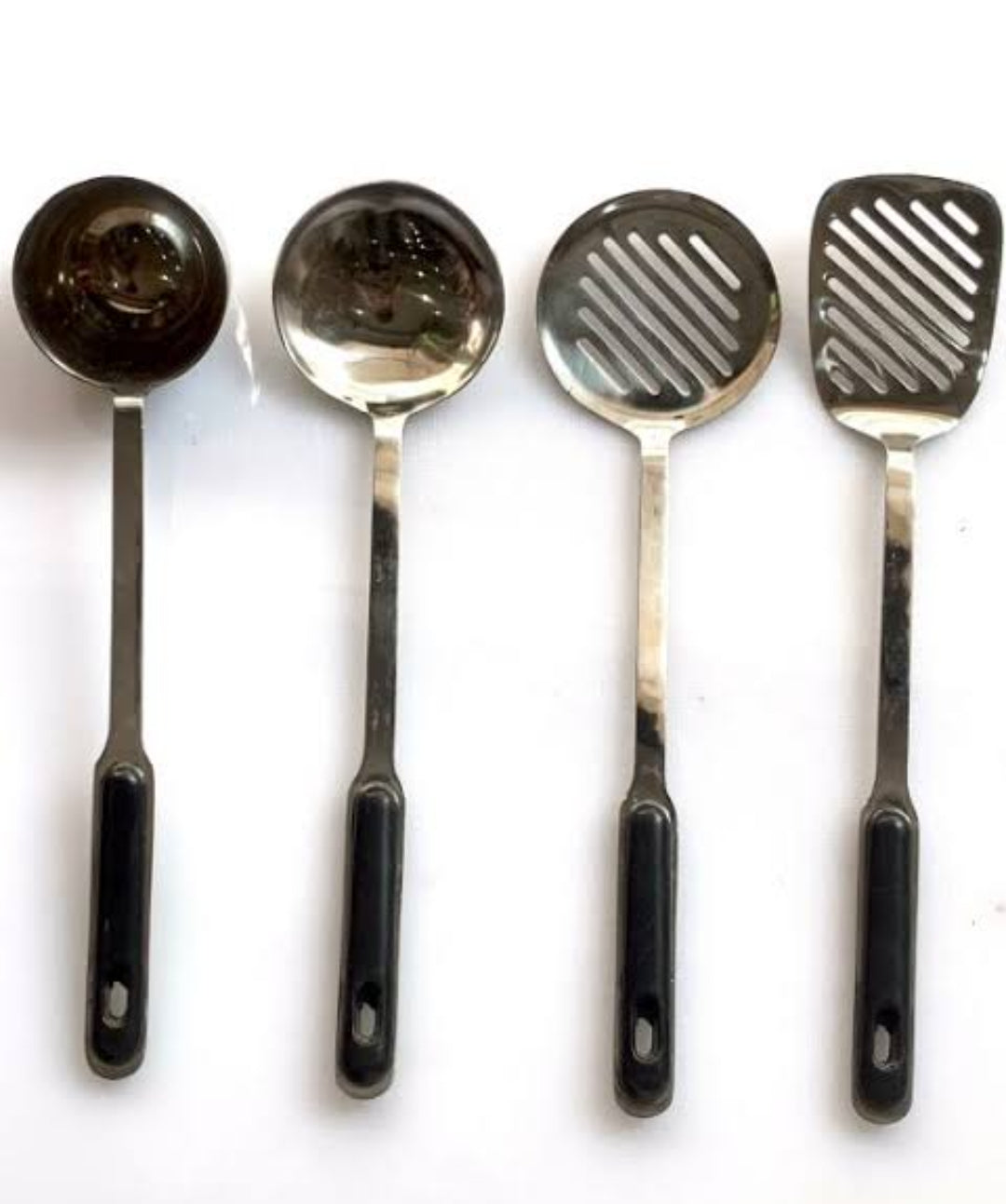 Heavy stainless steel cooking spoon set