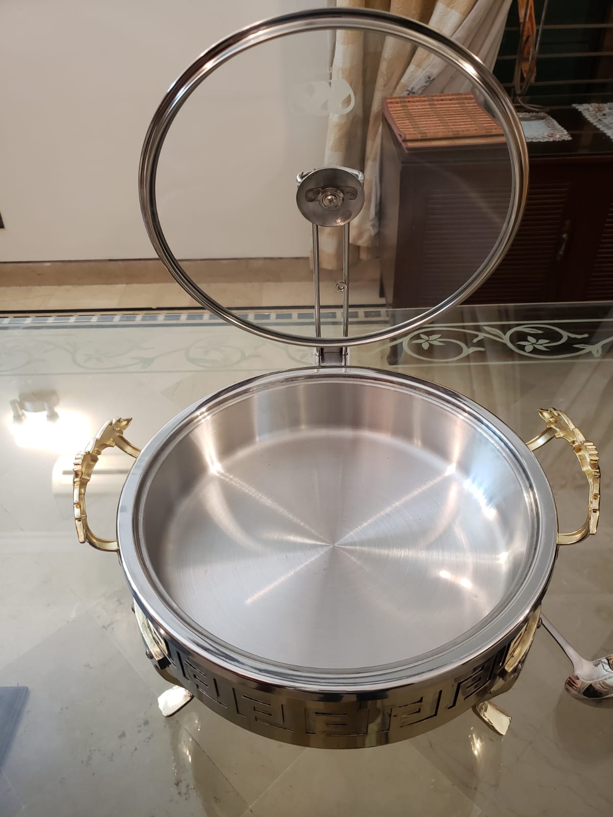 Stainless steel chefing dish golden rich quality premium