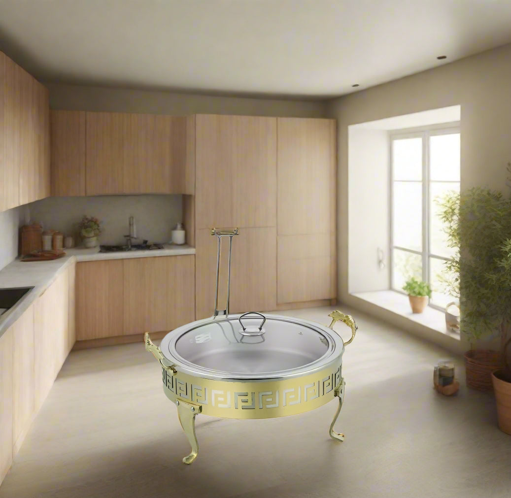 Stainless steel chefing dish golden rich quality premium