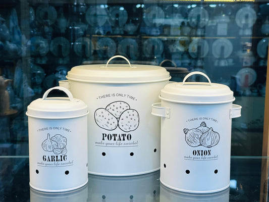 3 pcs set Potato Storage, Onion & Garlic Bin