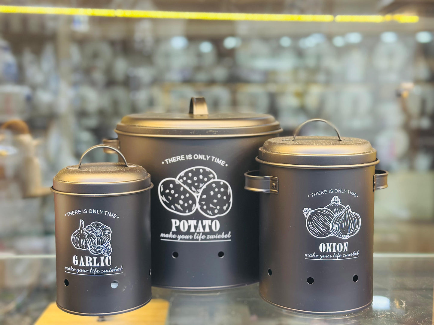 3 pcs set Potato Storage, Onion & Garlic Bin