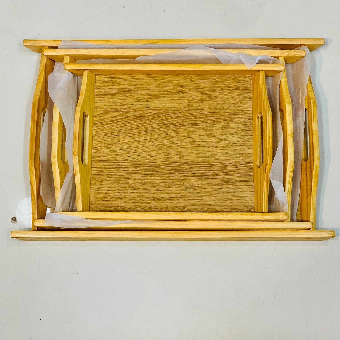 3 pcs Bamboo Wooden Tray Set