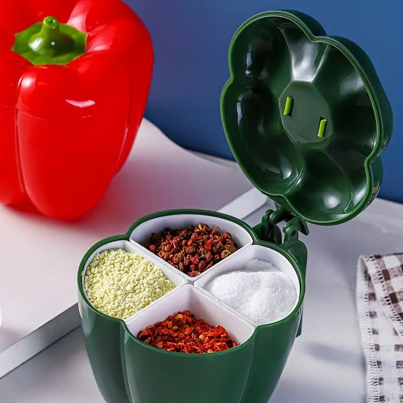 4-Compartment Spice Organizer with Lid