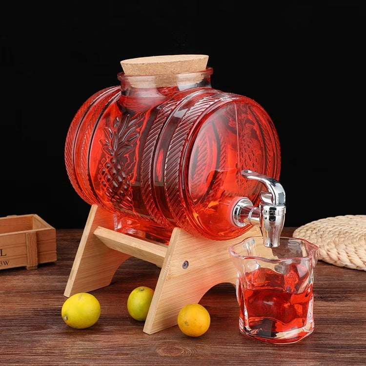 Barrel shape water dispenser with bamboo stand