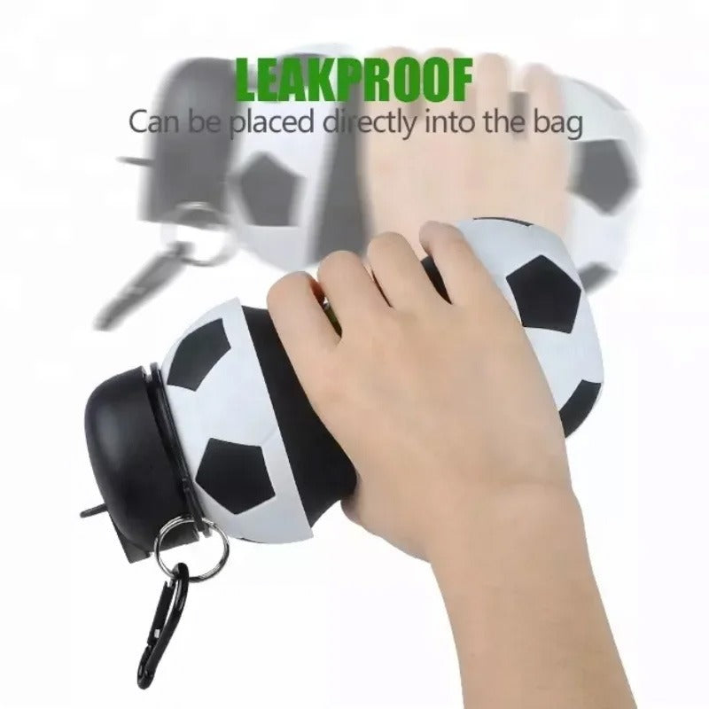 Silicone Foldable Water Bottle Ball Shape Football Water Bottle