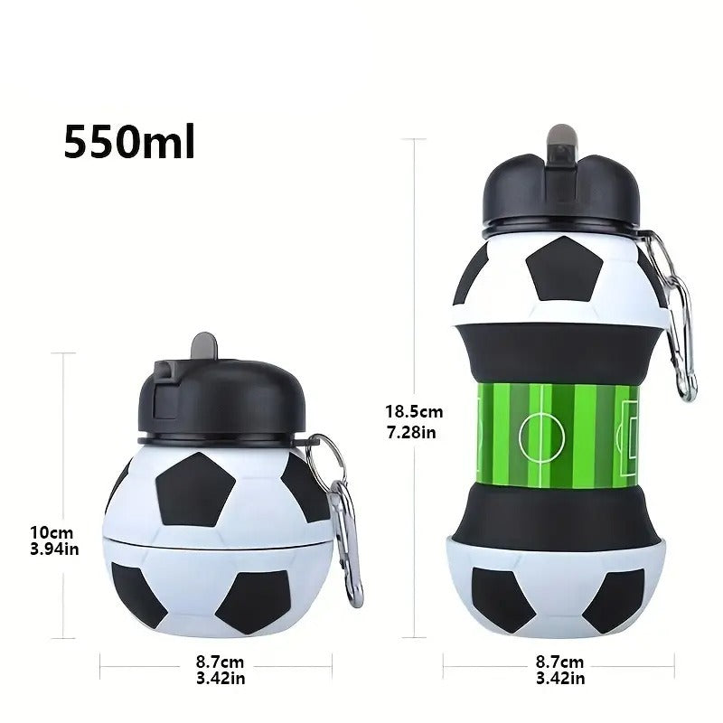 Silicone Foldable Water Bottle Ball Shape Football Water Bottle