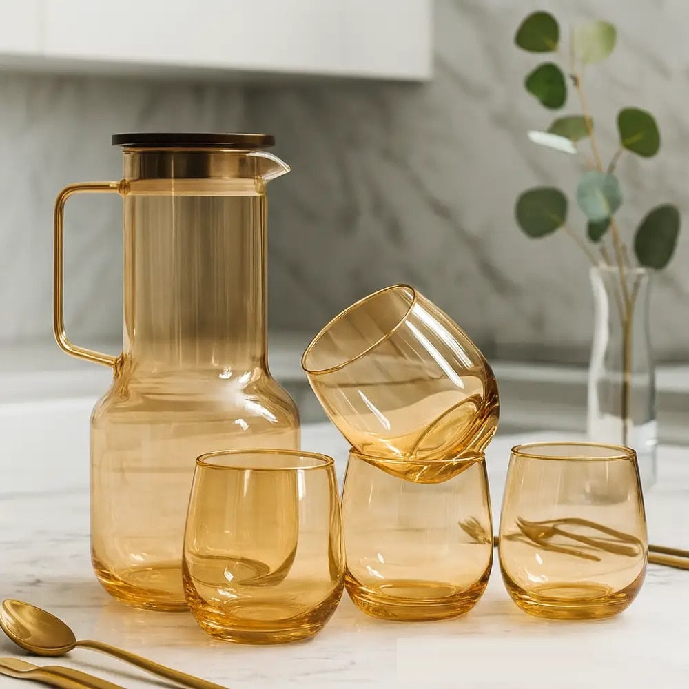 Amber Luxe 7-Piece Glassware Set