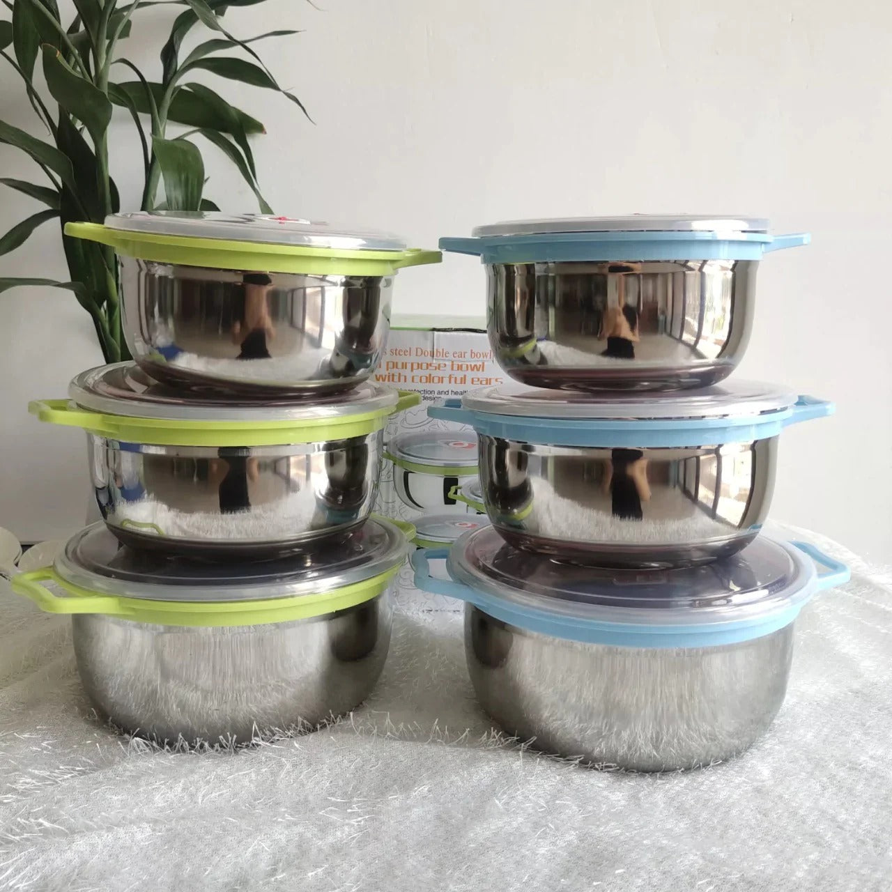 3 pcs set Stainless Steel Bowl with Airtight Lid
